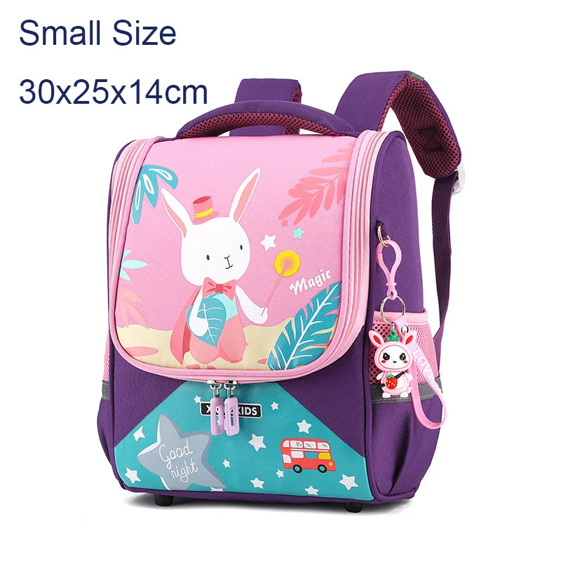 Kid's Nylon Zipper Closure Cartoon Pattern Trendy School Backpack