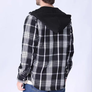 Men's Cotton Full Sleeves Single Breasted Closure Hooded Jacket