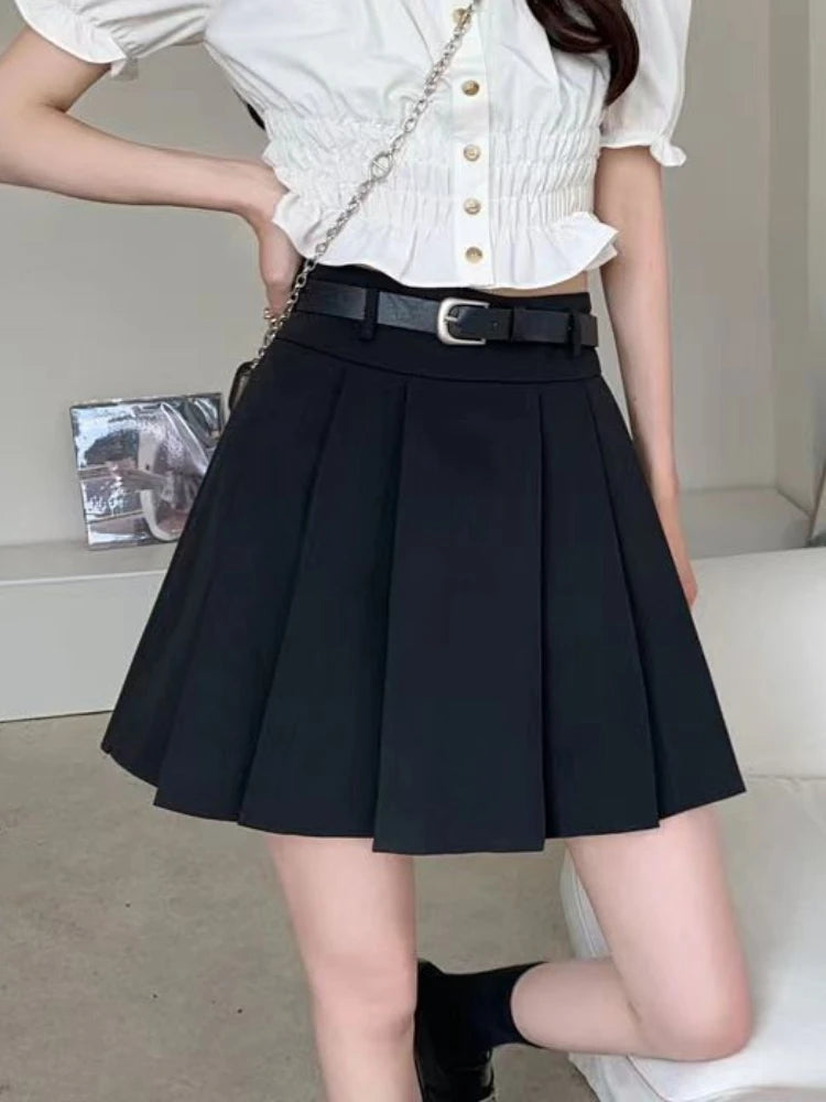 Women's Polyester High Waist Pleated Pattern Casual Wear Skirts