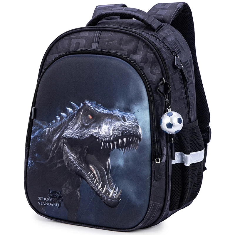 Kid's Nylon Zipper Closure Animal Pattern Trendy School Backpack