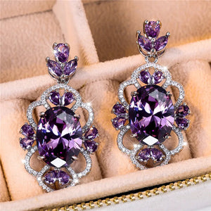 Women's Stone Zircon Trendy Bridal Wedding Vintage Stud Earrings