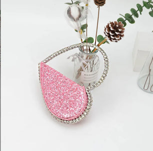 Women's Metallic Hasp Closure Sequined Bridal Wedding Clutch