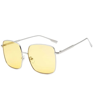 Women's Alloy Frame Acrylic Lens Square Shaped UV400 Sunglasses