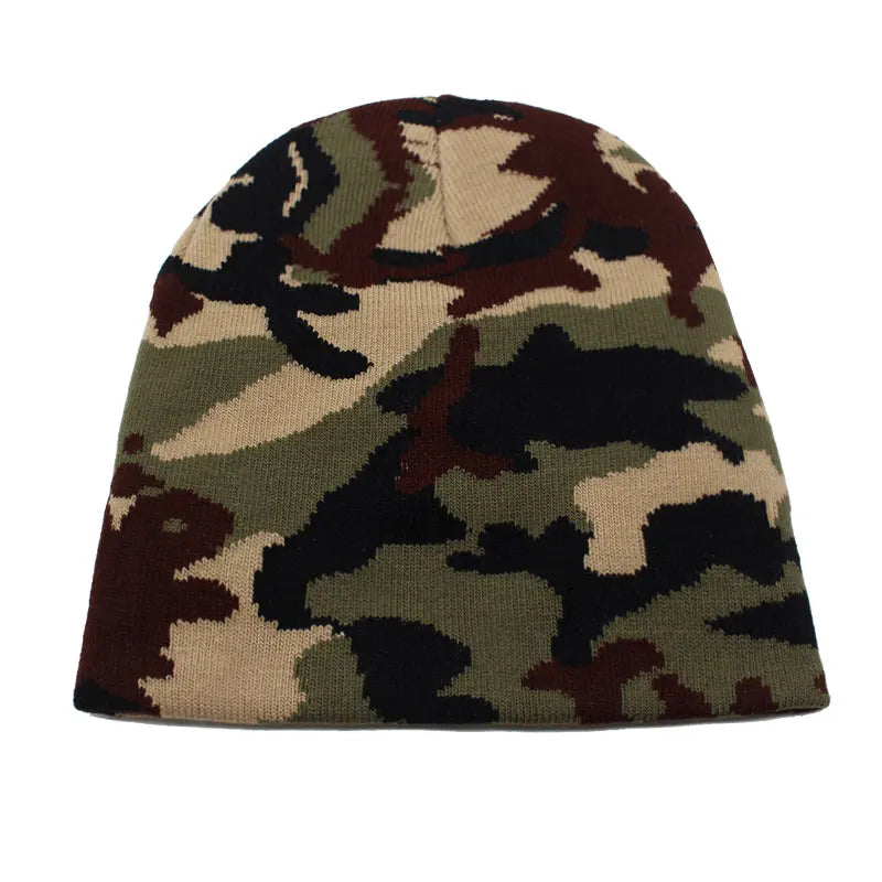 Men's Acrylic Skullies Beanies Camouflage Pattern Casual Warm Cap