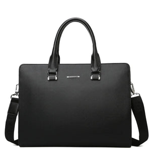 Men's PVC Zipper Closure Solid Pattern Elegant Shoulder Bag