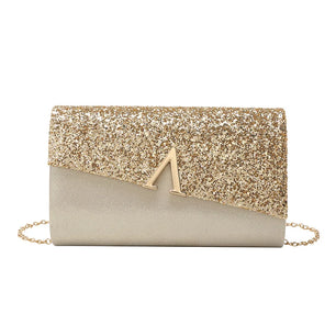 Women's PU Hasp Closure Sequined Luxury Bridal Wedding Clutch