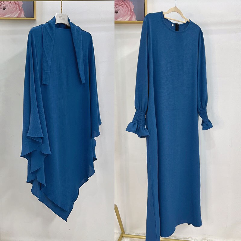 Women's Arabian Polyester Full Sleeve Two-Piece Casual Abayas