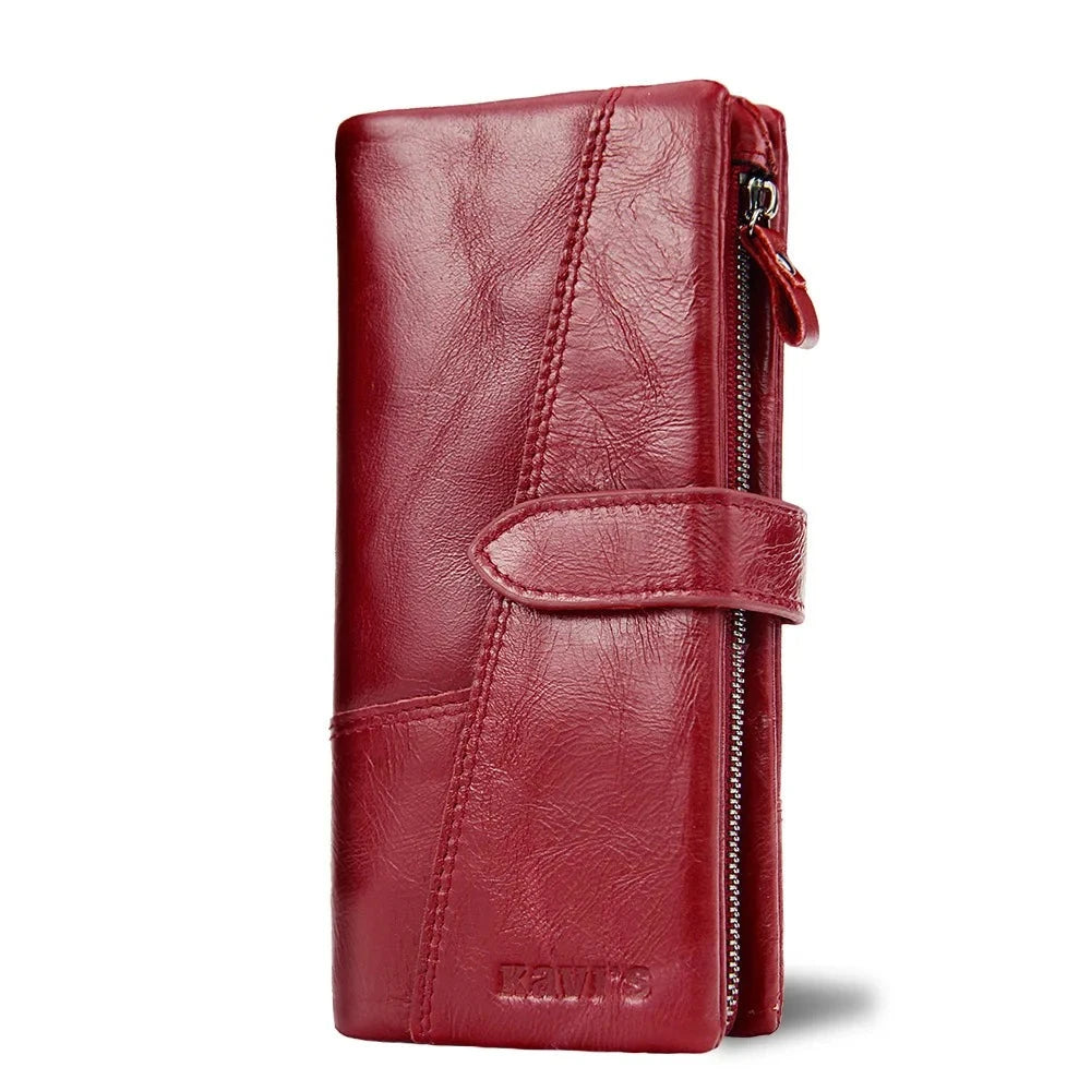 Men's Genuine Leather Zipper Hasp Card Holder Trendy Wallets