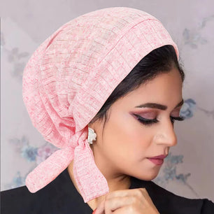 Women's Arabian Polyester Headwear Solid Pattern Turban Hijabs