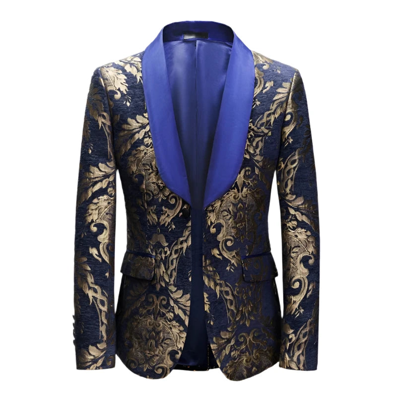 Men's Polyester Full Sleeve Single Breasted Closure Formal Blazer