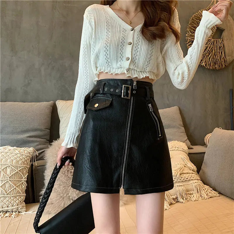 Women's Polyester High Waist Solid Pattern Casual Wear Skirts