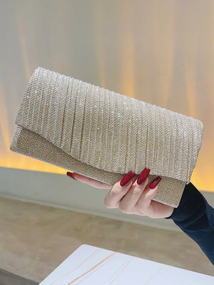 Women's Polyester Hasp Closure Rhinestone Classic Wedding Clutch