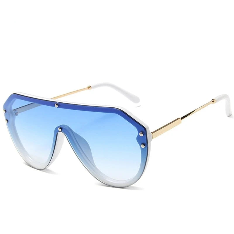 Women's Alloy Frame Acrylic Lens Oval Shaped Vintage Sunglasses