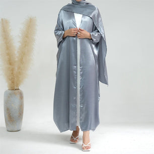 Women's Arabian V-Neck Polyester Full Sleeve Solid Pattern Abaya