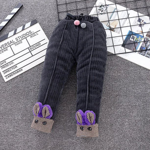 Kid's Cotton High Elastic Waist Closure Solid Pattern Pants