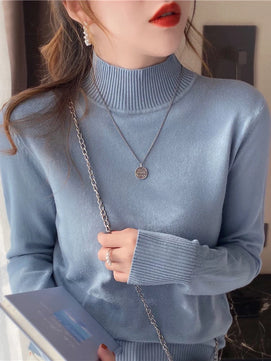 Women's Acrylic Turtleneck Full Sleeve Solid Pattern Sweater