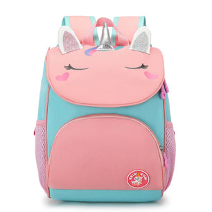 Kid's Nylon Zipper Closure Unicorn Pattern Trendy School Backpack