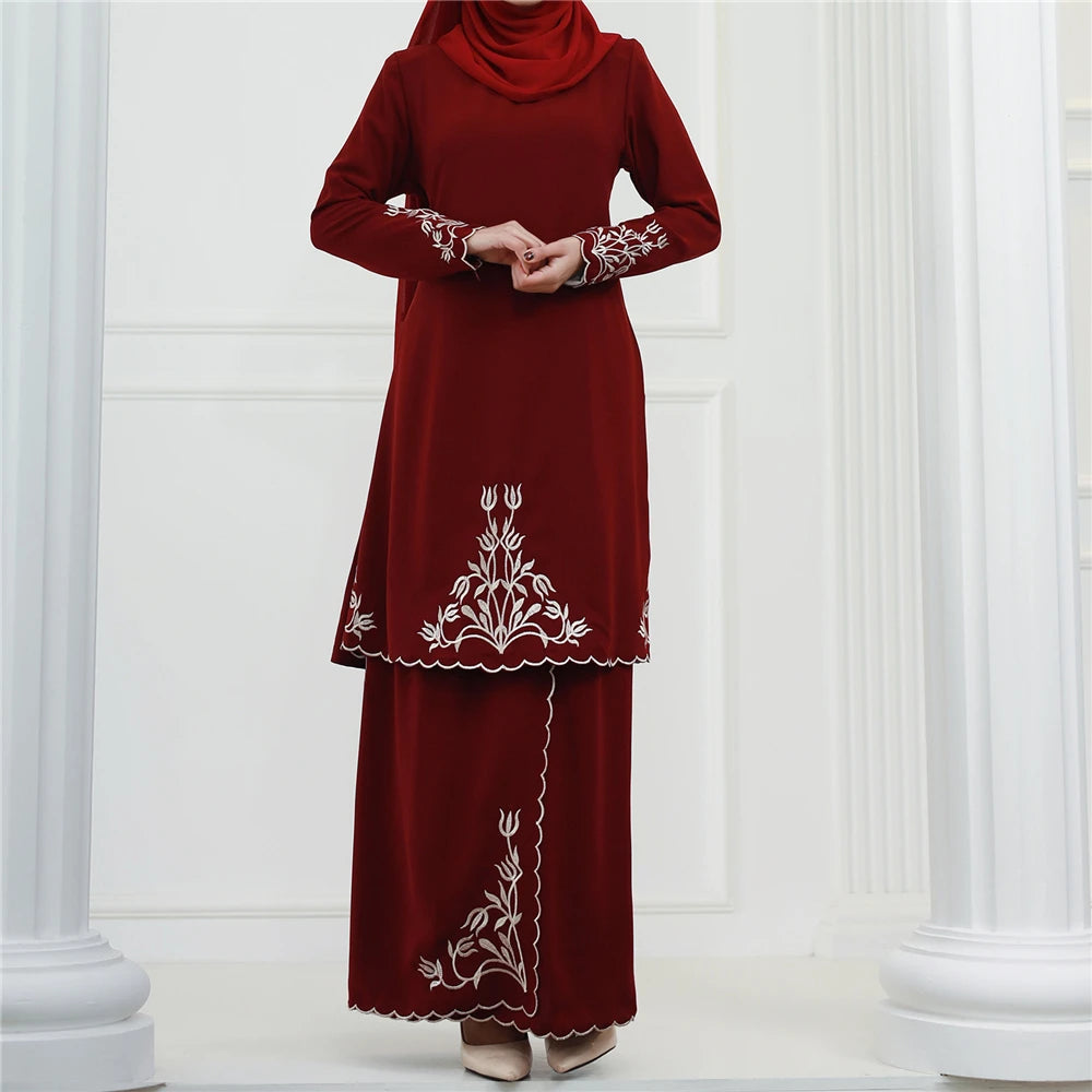 Women's Arabian O-Neck Polyester Full Sleeve Casual Wear Dress