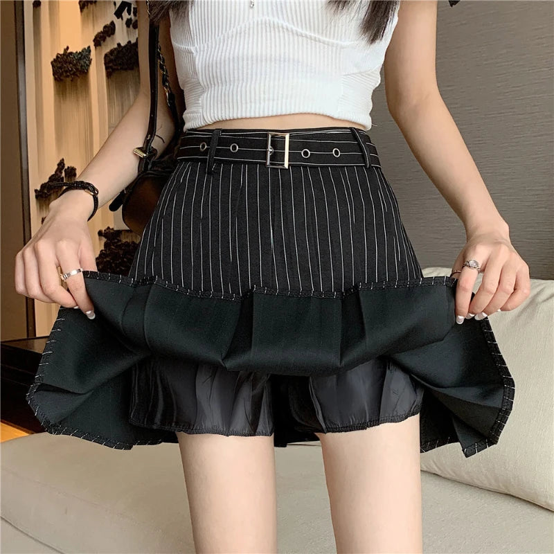 Women's Polyester High Waist Striped Pattern Casual Wear Skirts