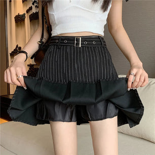 Women's Polyester Elastic Waist Striped Pattern Casual Wear Skirt