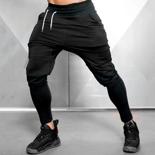 Men's Polyester Drawstring Closure Quick-Drying Gymwear Trousers