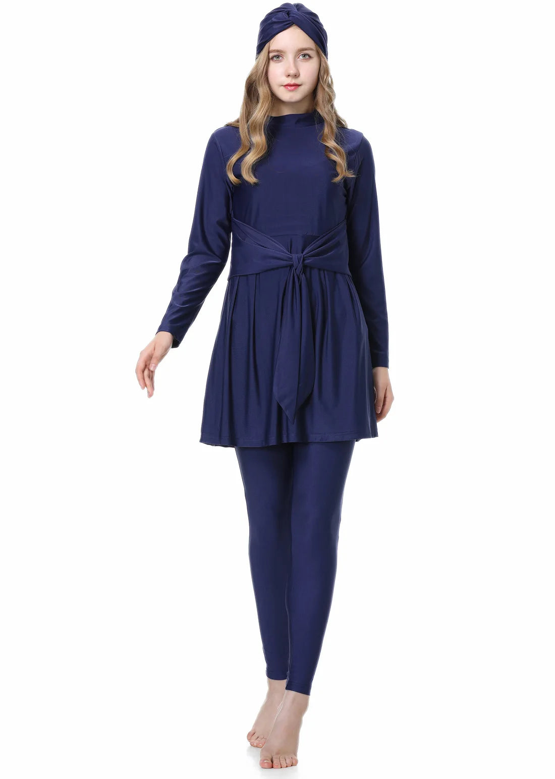 Women's Arabian Polyester Full Sleeves Modest Swimwear Dress