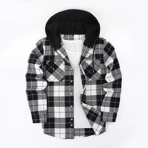 Men's Cotton Full Sleeves Single Breasted Closure Hooded Jacket