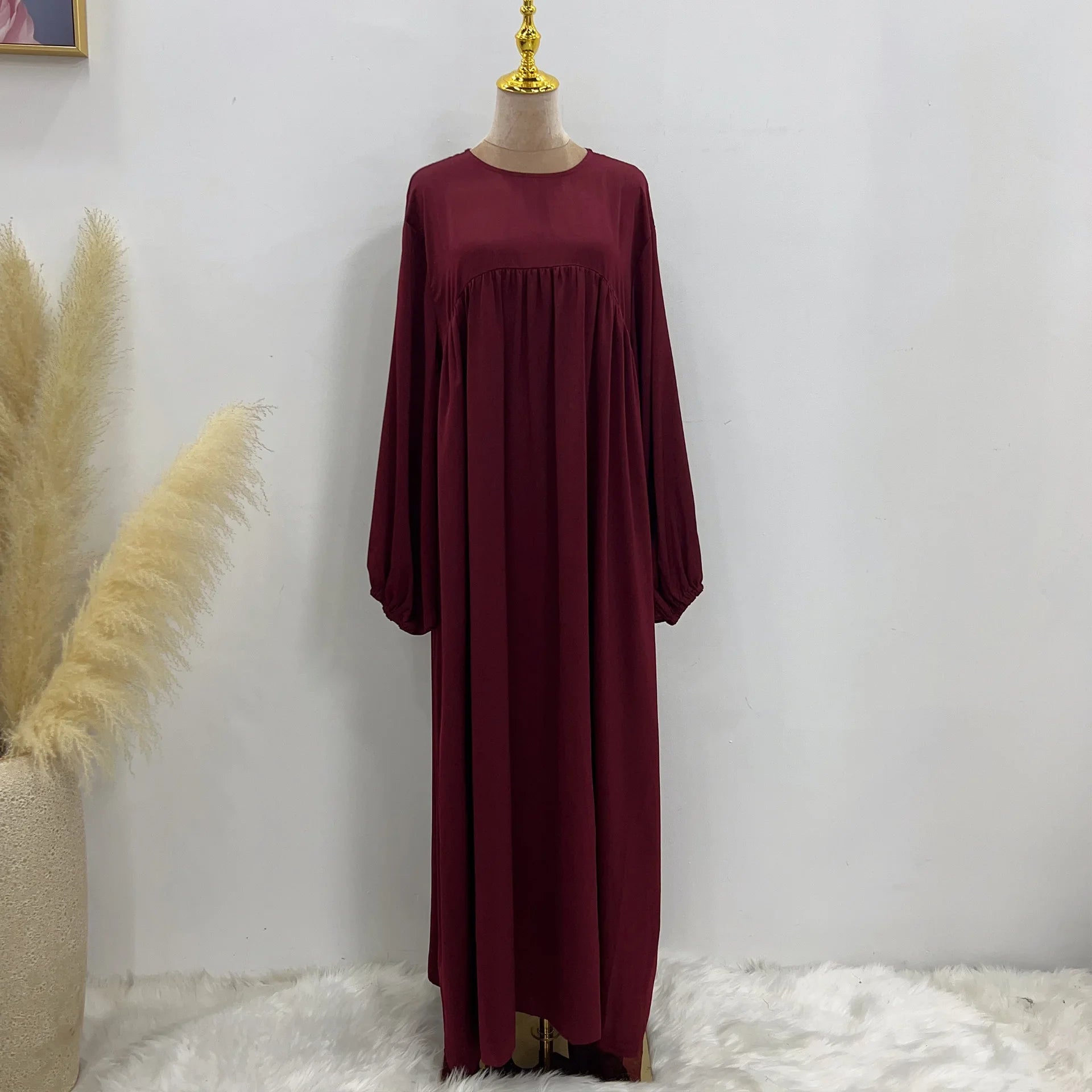 Women's Arabian Polyester Full Sleeve Solid Pattern Casual Abaya