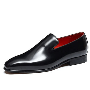 Men's Genuine Leather Square Toe Slip-On Closure Formal Shoes