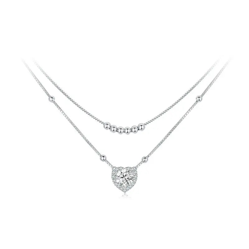 Women's 100% 925 Sterling Silver Moissanite Link Chain Necklace