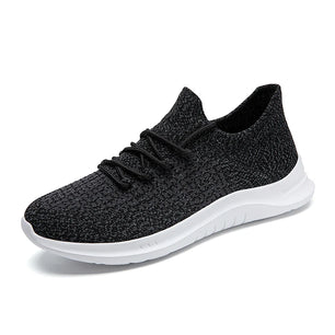 Men's Cotton Round Toe Lace-Up Closure Running Sport Sneakers