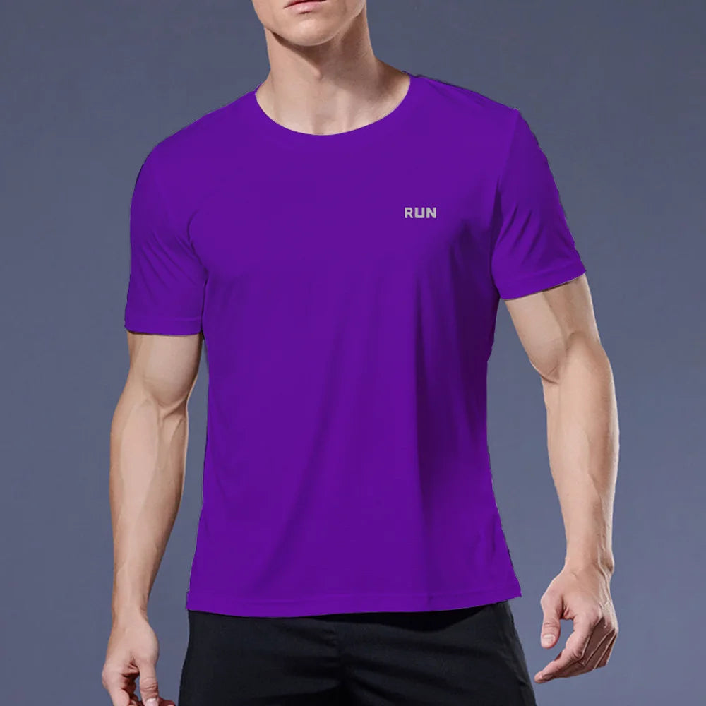 Men's Polyester Short Sleeve Pullover Closure Sportswear T-Shirt