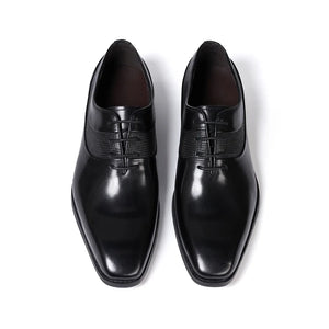 Men's Genuine Leather Pointed Toe Lace-Up Closure Formal Shoes