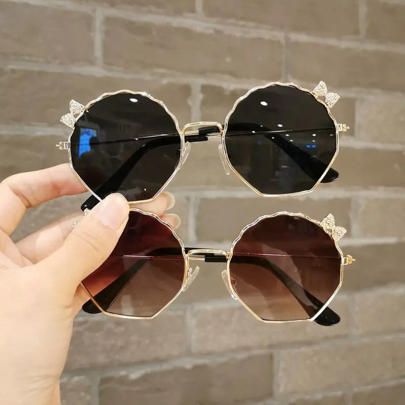 Kid's Alloy Frame Acrylic Lens Anti-UV Round Shaped Sunglasses