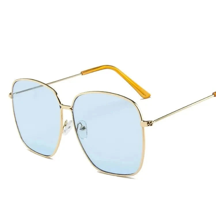 Women's Alloy Frame Acrylic Lens Square Shaped UV400 Sunglasses