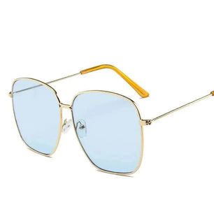 Women's Alloy Frame Acrylic Lens Square Shaped UV400 Sunglasses