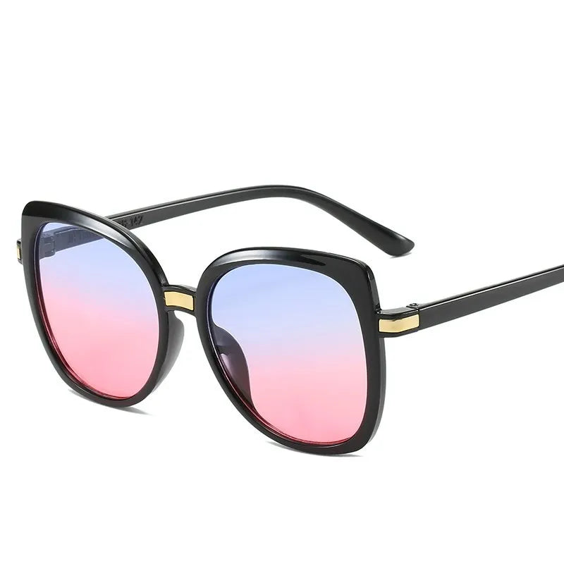 Women's Cat Eye Polycarbonate Frame Vintage Trendy Sunglasses