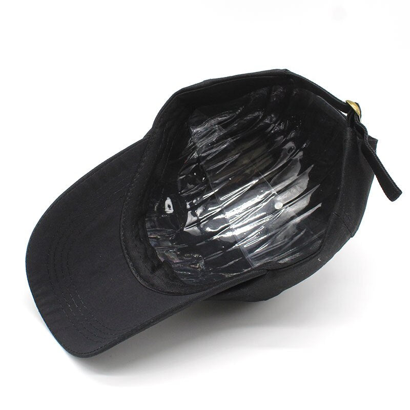 Men's Cotton Adjustable Strap Casual Wear Solid Baseball Cap