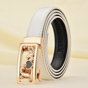 Women's PU Automatic Buckle Closure Solid Pattern Vintage Belts