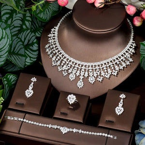 Women's Copper Cubic Zirconia Trendy Bridal Wedding Jewelry Set