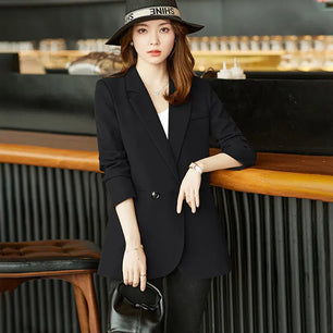 Women's Notched Collar Long Sleeve Single Breasted Casual Blazer