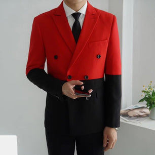 Men's Notched Collar Long Sleeve Single Button Closure Blazers