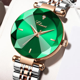 Women's Stainless Steel Round Shaped Waterproof Luxury Watch