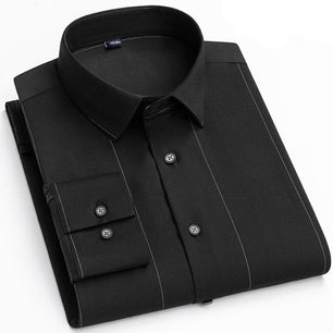 Men's Bamboo Fiber Turn-Down Collar Single Breasted Formal Shirt