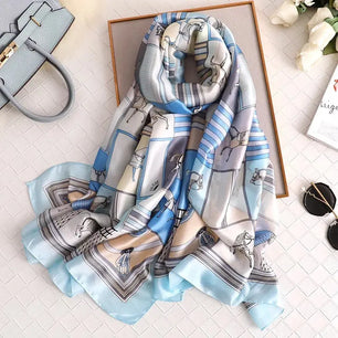 Women's Polyester Neck Wrap Printed Pattern Trendy Beach Scarves