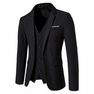 Men's Polyester Full Sleeves Single Breasted Wedding Blazer