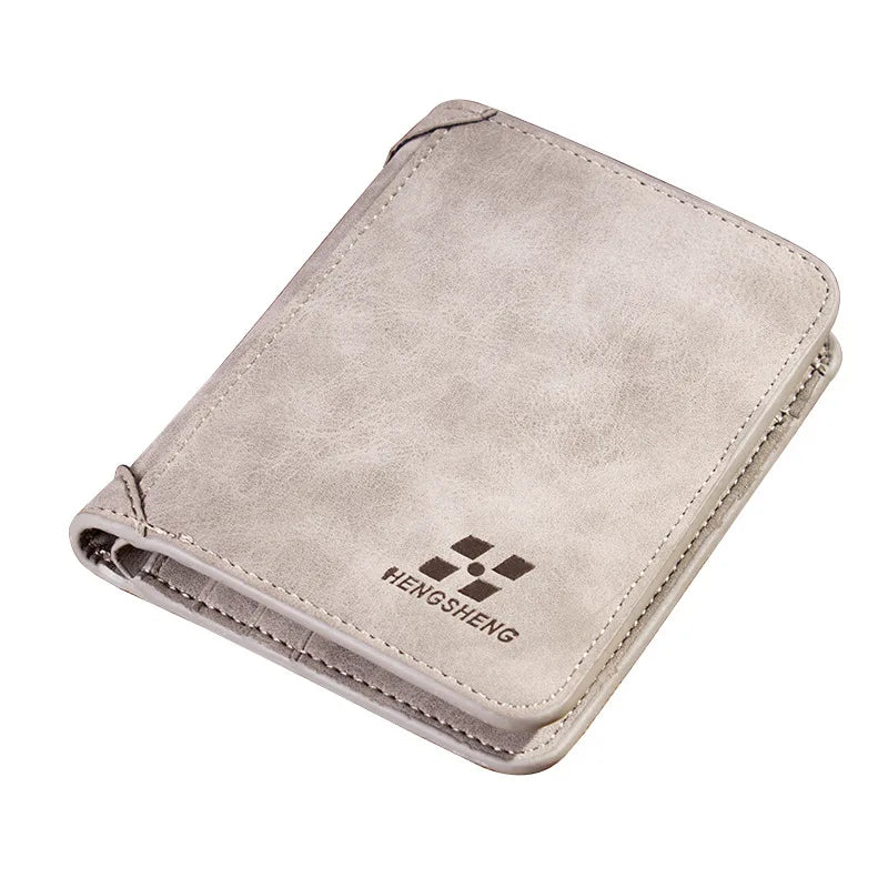 Men's Genuine Leather Card Holder Letter Pattern Trendy Wallets