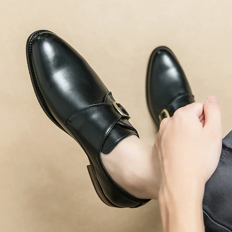 Men's Microfiber Pointed Toe Slip-On Closure Luxury Wedding Shoes