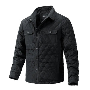 Men's Polyester Turn-Down Collar Long Sleeve Padded Pattern Jacket