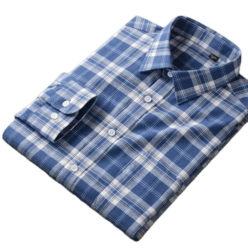 Men's Cotton Turndown Collar Long Sleeves Casual Wear Shirts